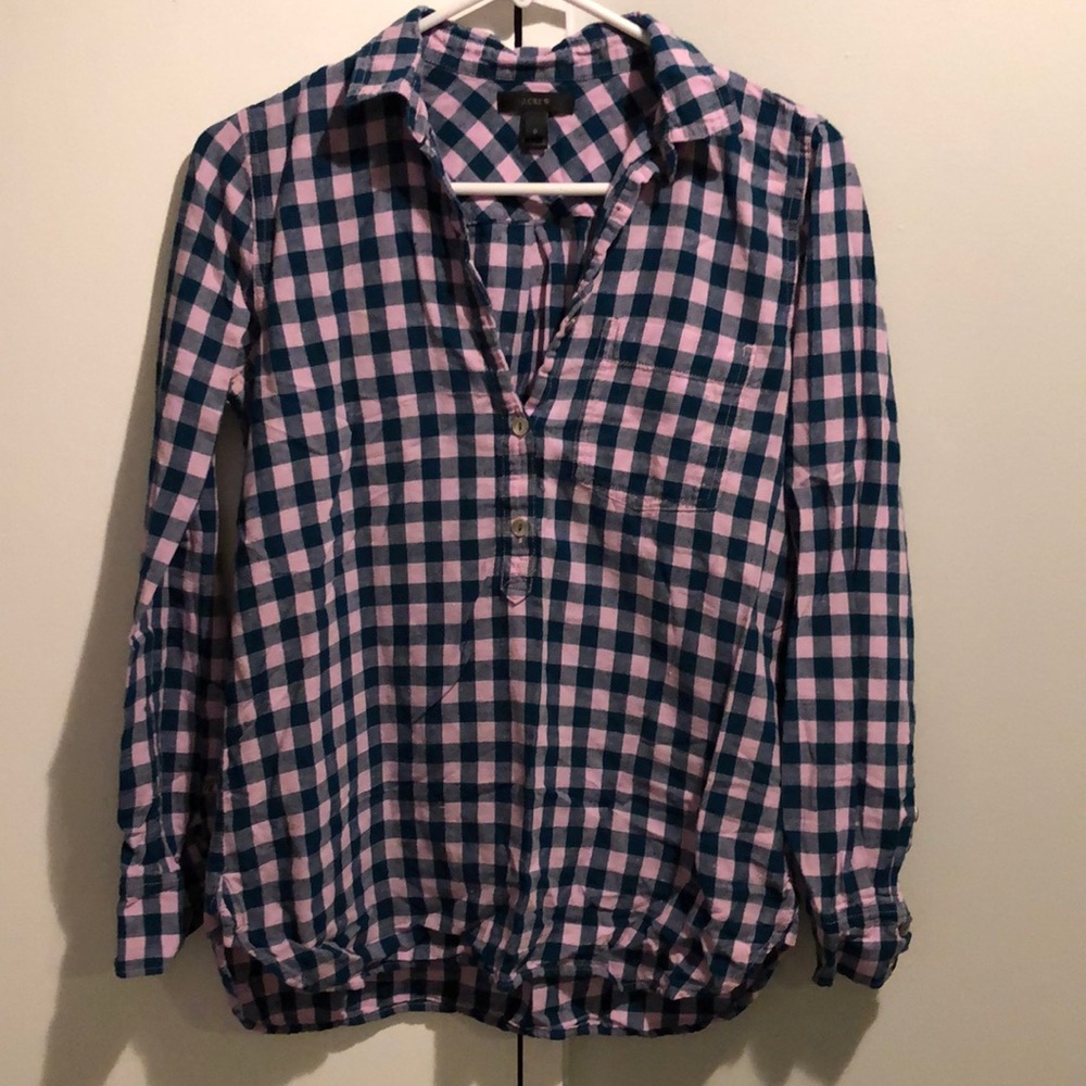 J. Crew Henley Button Down Shirt - image 1